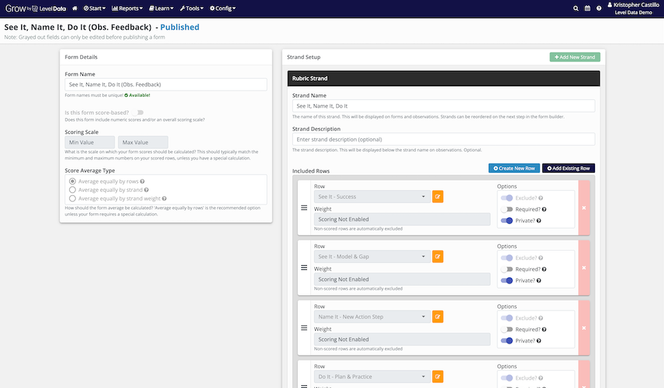 screenshot of Grow observation detail notes